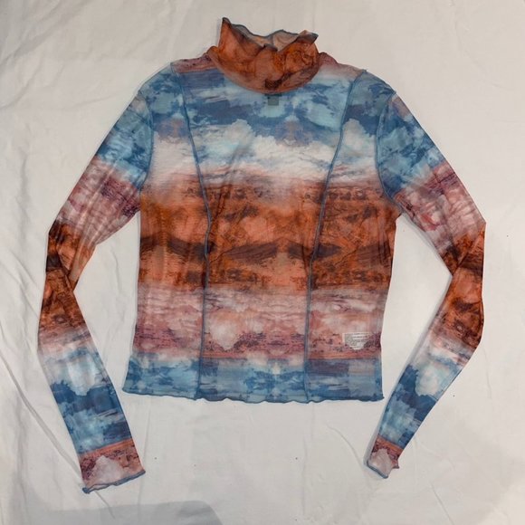 Mesh print long sleeve shirt - Picture 1 of 2